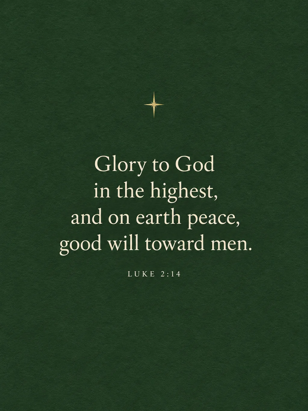 Glory to God in the Highest, Luke 2:14, the artwork itself