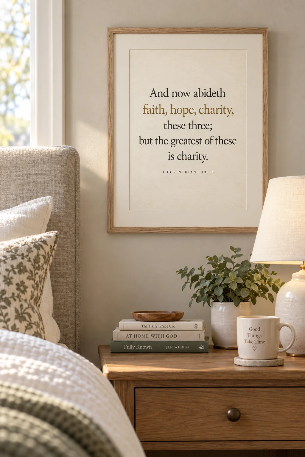 The Greatest of These, hanging in a bedroom