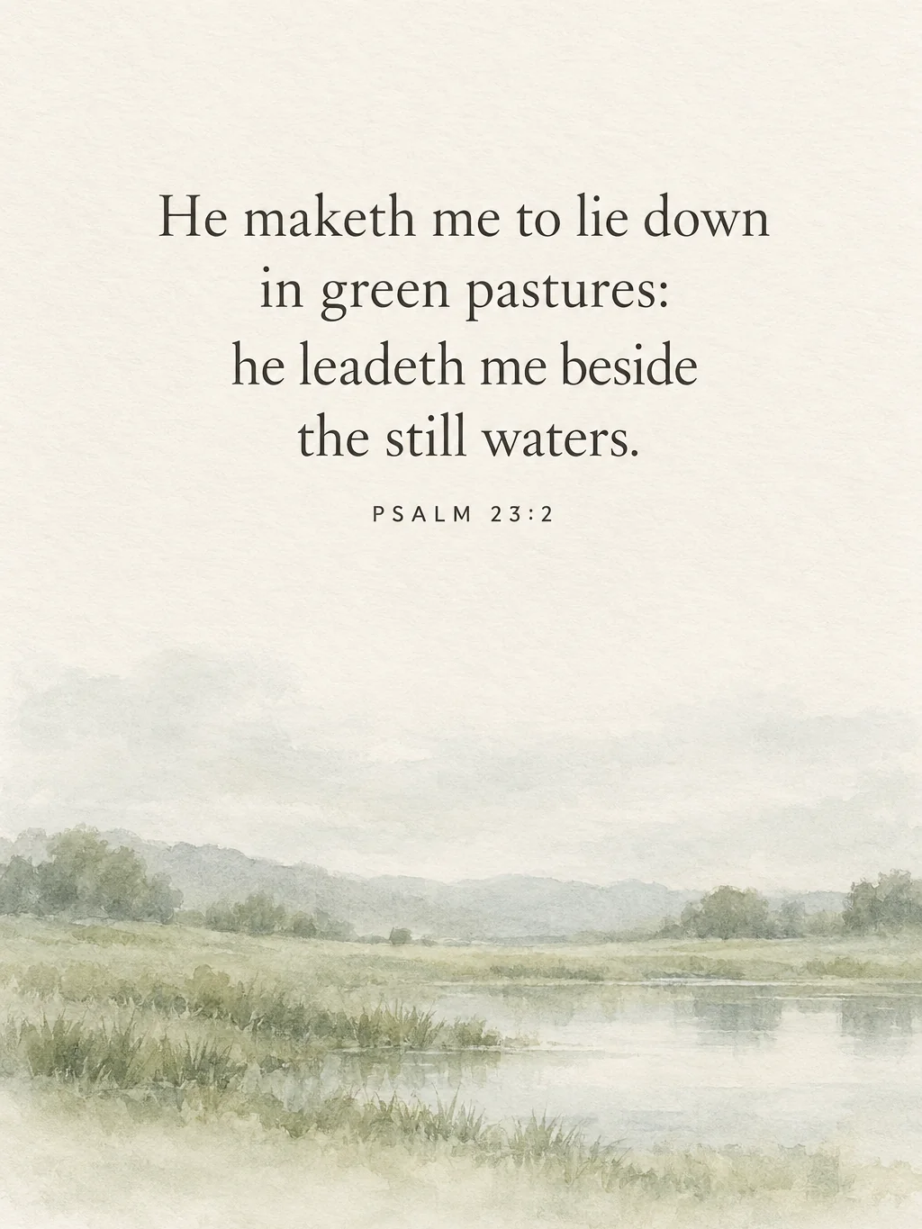 Green Pastures, Psalm 23:2, the artwork itself