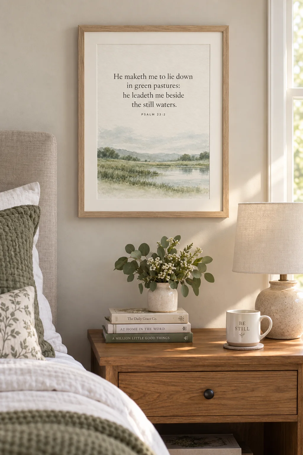 Green Pastures, hanging in a bedroom