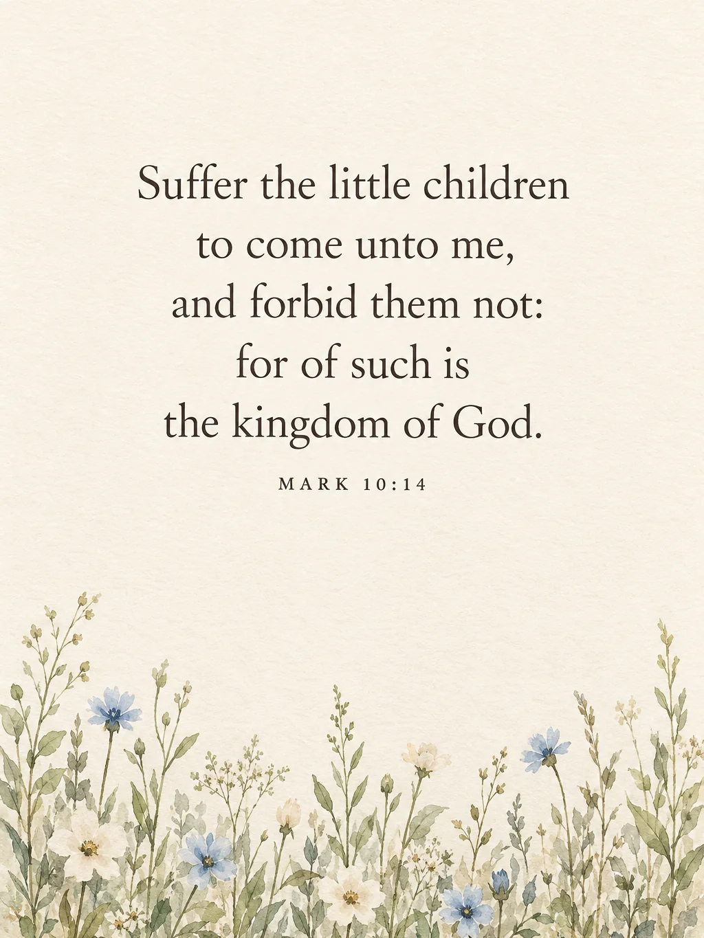 Little Blessing, Mark 10:14, the artwork itself
