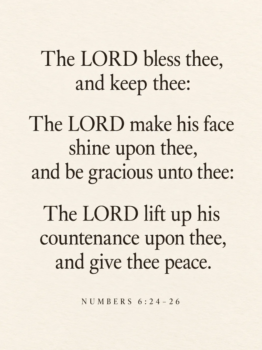 The Blessing, Numbers 6:24-26, the artwork itself