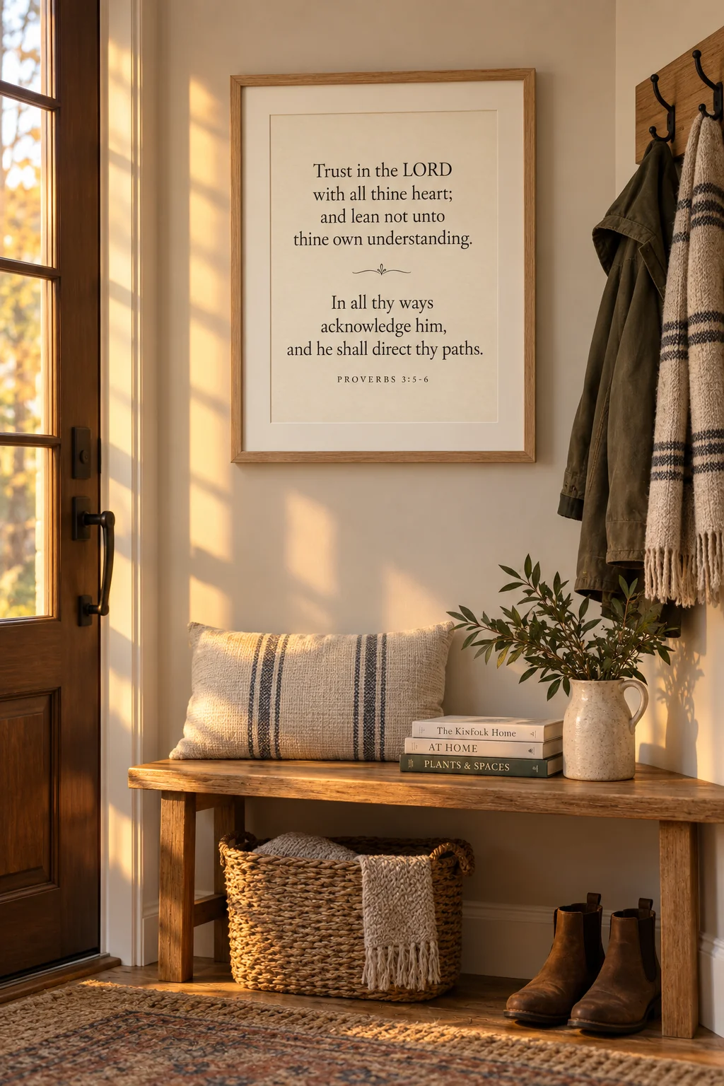 Trust in the LORD, Proverbs 3:5-6, hanging in an entryway