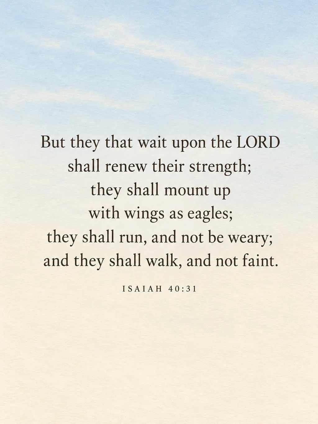 Wings as Eagles, Isaiah 40:31, the artwork itself