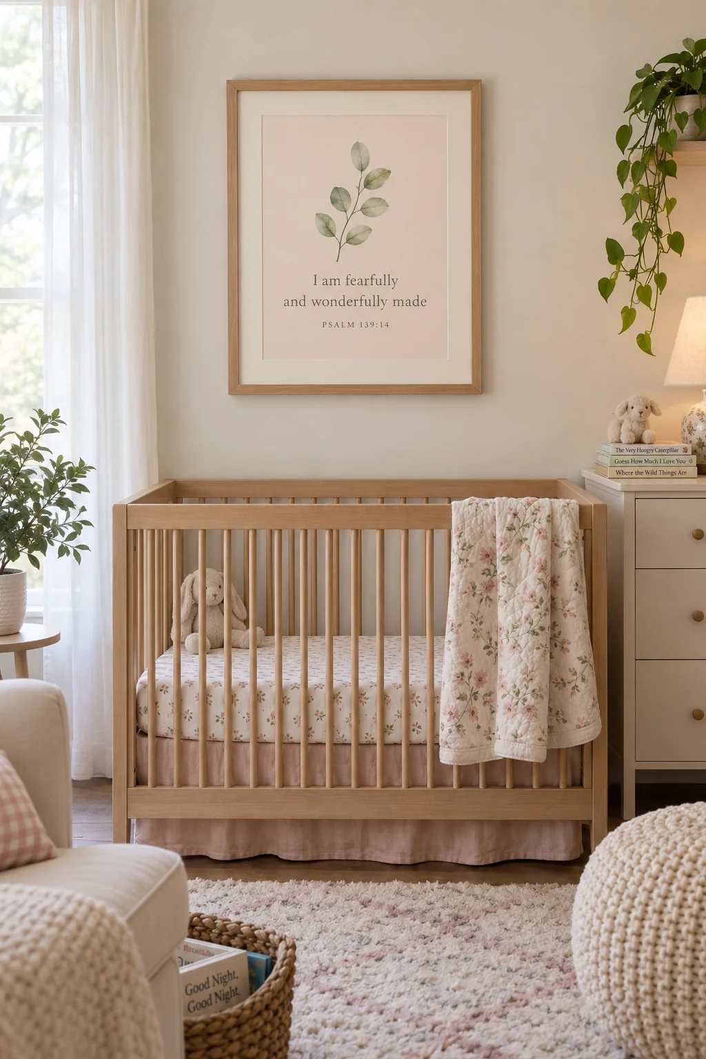 Fearfully and Wonderfully Made, Psalm 139:14, hanging in a nursery